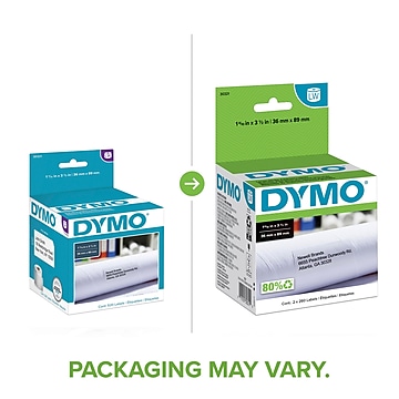 Dymo LabelWriter Large Address 30321 Label Printer Labels, 1.4"W, Black On White, 260 Labels/Roll, 2 Rolls/Pack