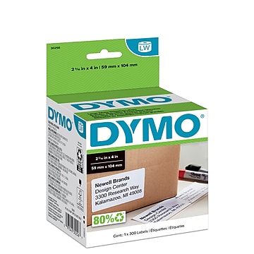 DYMO LabelWriter Shipping 30256 Label Printer Labels, 2-5/16"W, Black On White, 300/Box