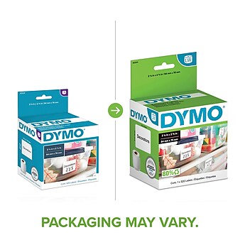 Dymo LabelWriter Large Multi-Purpose 30324 Label Printer Labels, 2.13"W, Black On White, 320/Roll