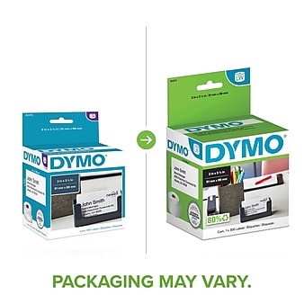 DYMO LabelWriter 30374 Non-Adhesive Business Cards, 3-1/2" x 2", Black on White, 300 Labels/Roll (30374)