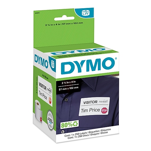DYMO LabelWriter 30911 Time Expiring Name Badge Labels, 4" x 21/4