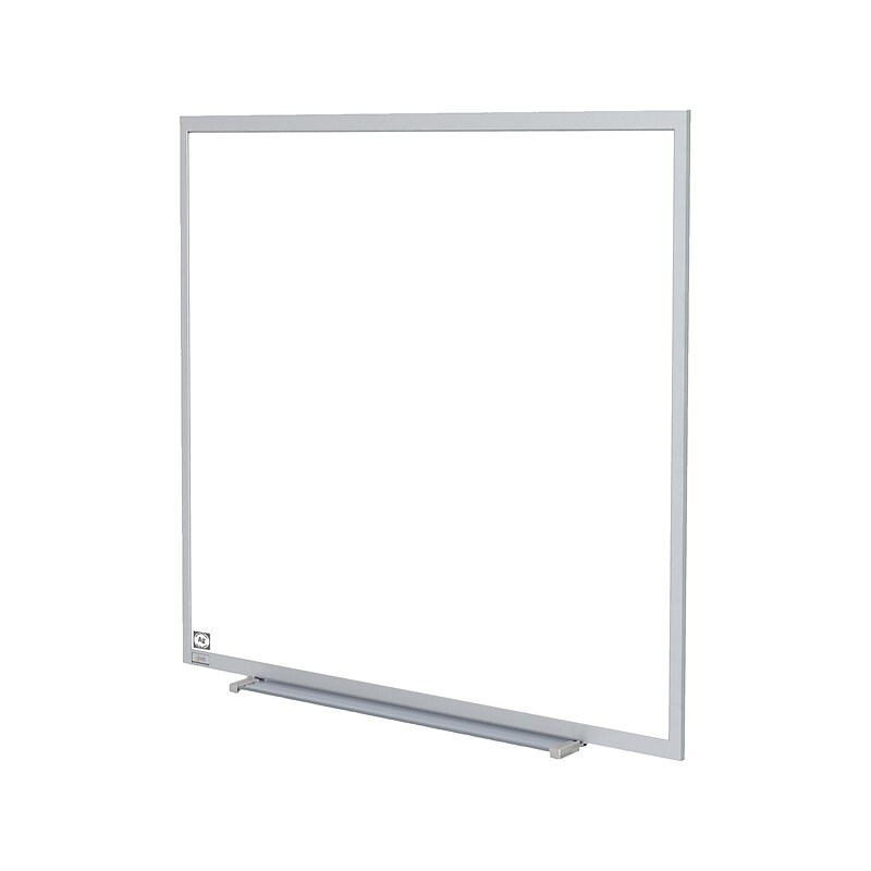 Ghent Hygienic Porcelain Dry-Erase Whiteboard, Anodized Aluminum Frame, 4' x 4' (M4-44-4) image 1
