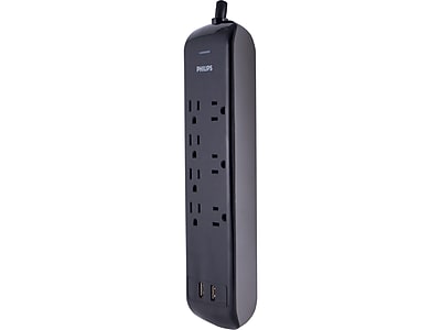 Philips 7-Outlet 2-USB Port Surge Protector, Black (SPP6270BC/37) Sansujyuku sansujyuku.com