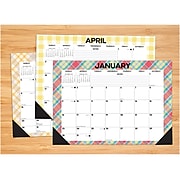 2022 Willow Creek Plaid Patterns 12" x 17" Monthly Desk Pad Calendar (22207)