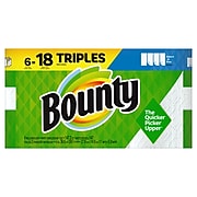 Bounty Select-A-Size Kitchen Rolls Paper Towel, 2-Ply, White, 147 Sheets/Roll, 6 Rolls/Carton (67001)