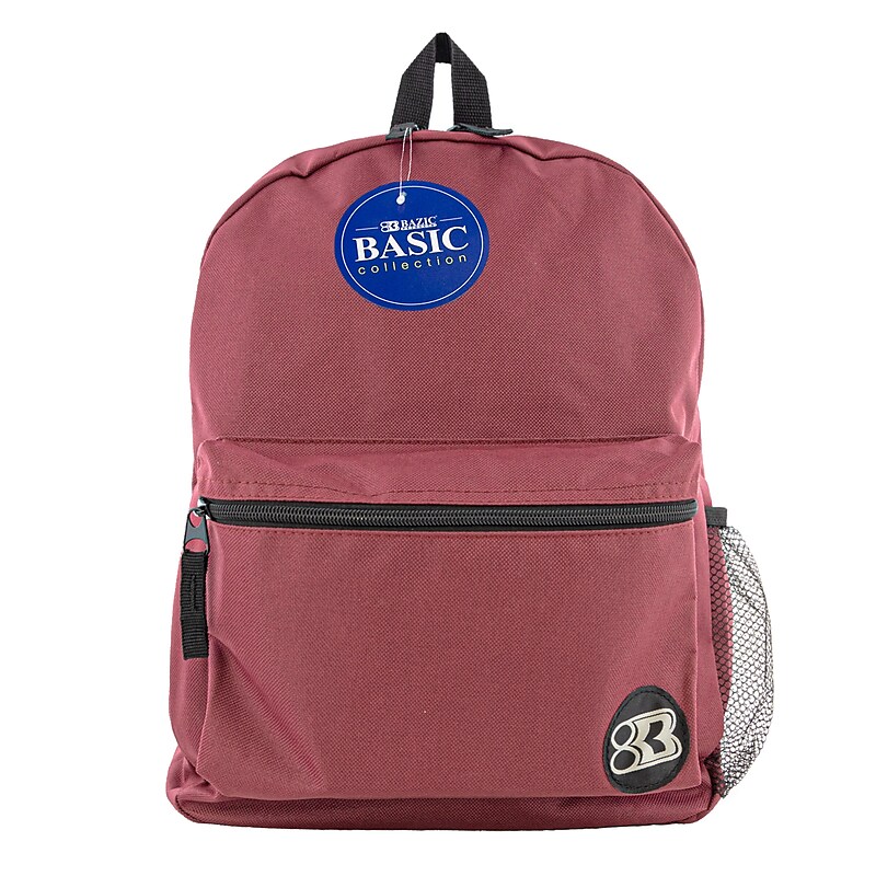 Bazic Basic Laptop Backpack, Medium, Burgundy (BAZ1039) image 1