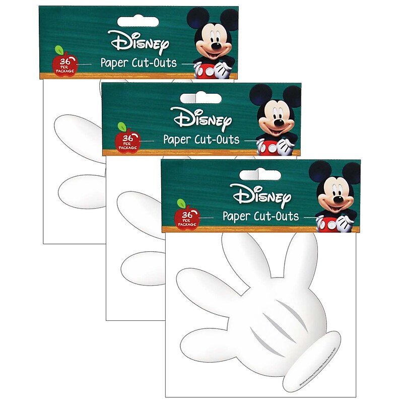 Eureka Mickey Mouse Clubhouse Hand Paper Cut Outs, 36 Per Pack, 3 Packs (EU-841001-3) image 1