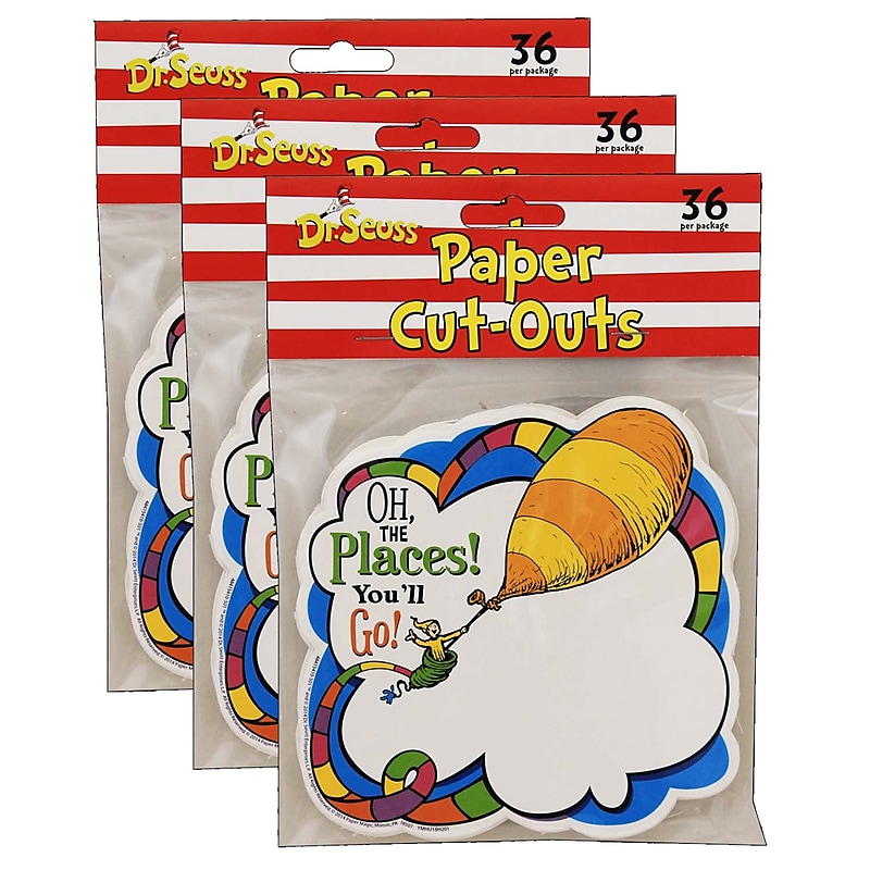 Eureka Dr. Seuss™ Oh The Places Paper Cut Outs, 36 Per Pack, 3 Packs (EU-841541-3) image 1