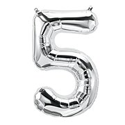 North Star by Pioneer 16" Foil Balloon, Silver Number 5, Pack of 10 (PBN59091-10)