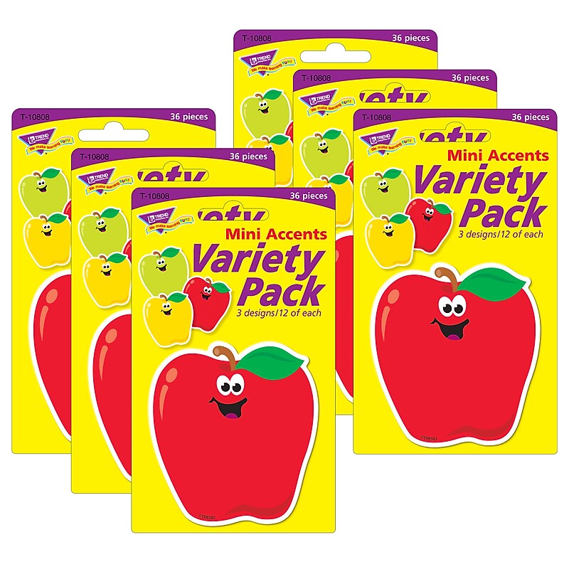 TREND Apples Mini Accents Variety Pack, 36 Per Pack, 6 Packs (T-10808-6) image 1