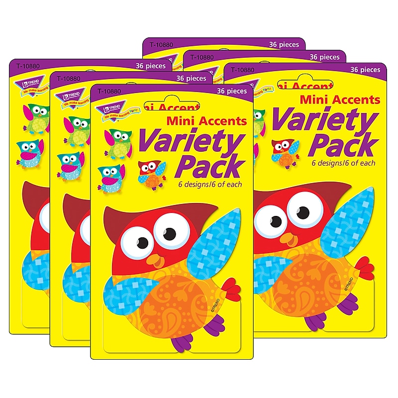 TREND Owl-Stars! Mini Accents Variety Pack, 36 Per Pack, 6 Packs (T-10880-6) image 1