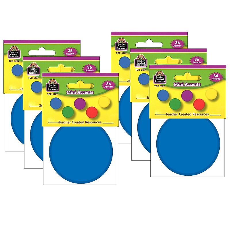 Teacher Created Resources Colorful Circles Mini Accents, 36 Per Pack, 6 Packs (TCR5127-6) image 1