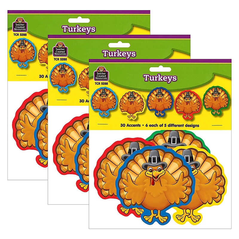 Teacher Created Resources Turkey Accents, 30 Per Pack, 3 Packs (TCR5288-3) image 1