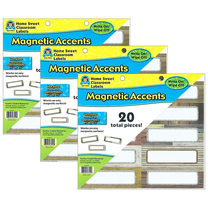 Teacher Created Resources Home Sweet Classroom Labels Magnetic Accents, 20 Per Pack, 3 Packs (TCR77012-3) image 1