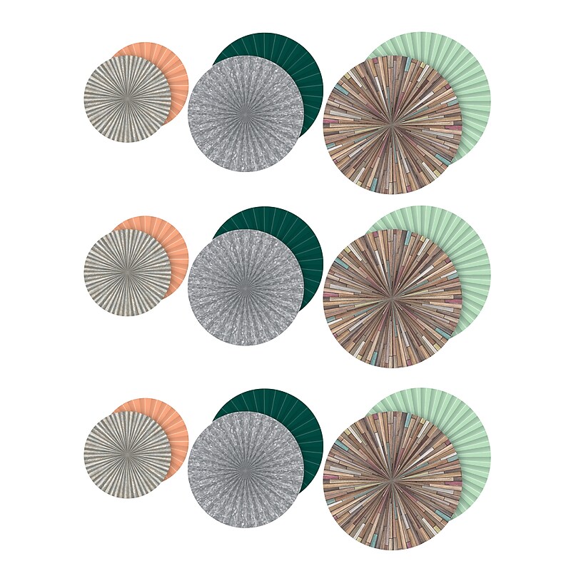 Teacher Created Resources Home Sweet Classroom Hanging Paper Fans, 3 Per Pack, 3 Packs (TCR77398-3) image 1