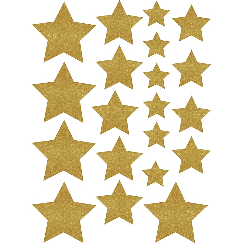 Teacher Created Resources Gold Shimmer Stars Accents, Assorted Sizes, 60 Per Pack, 3 Packs (TCR8868-3) image 1