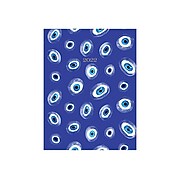 2022 Willow Creek Turkish Blue Eye Dot 6.5" x 8.5" Weekly & Monthly Planner, Blue/White (23037)