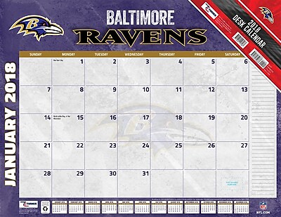 Baltimore Ravens 2018 22x17 Desk Calendar 18998061528 Staples
