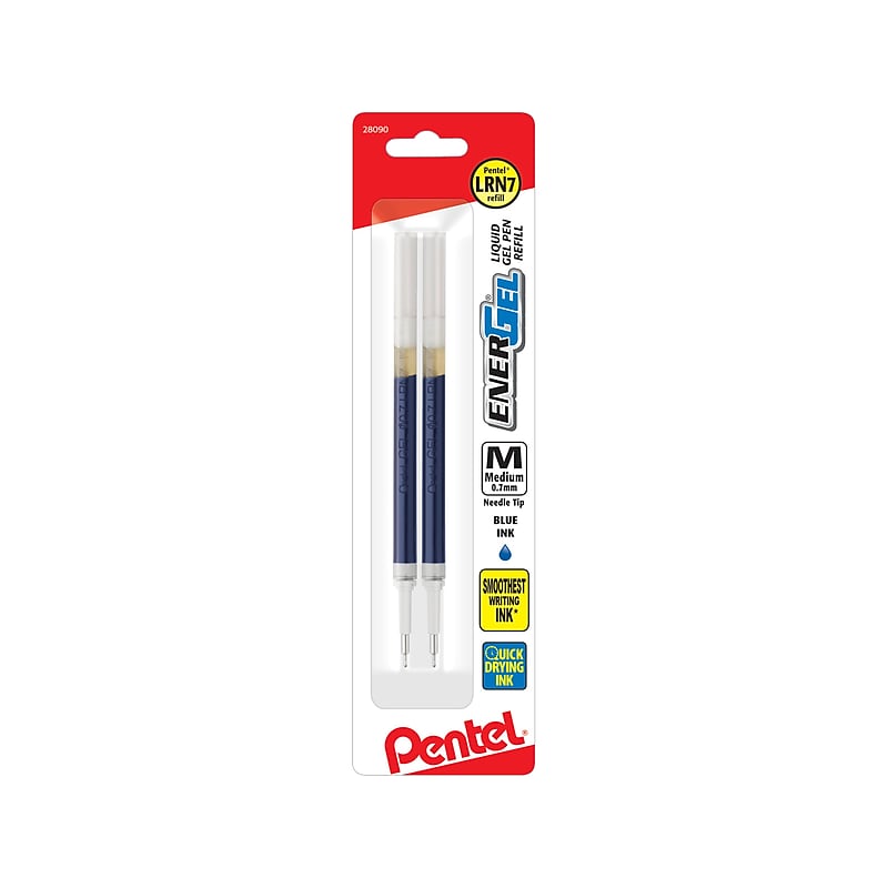Pentel EnerGel Gel-Ink Pen Refill, Medium Point, Blue Ink, 2/Pack (LRN7BP2C) image 1