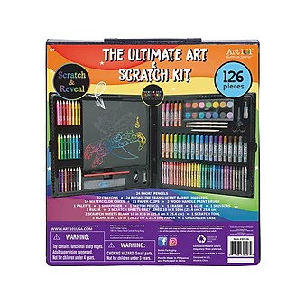 Art 101 Budding Artist Ultimate Art and Scratch Art Kit, Assorted Colors, 126 Pieces (30126)