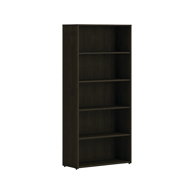 HON Mod 5-Shelf 65"H Bookcase, Java Oak (HLPLBC3013B5.LJA1) image 1