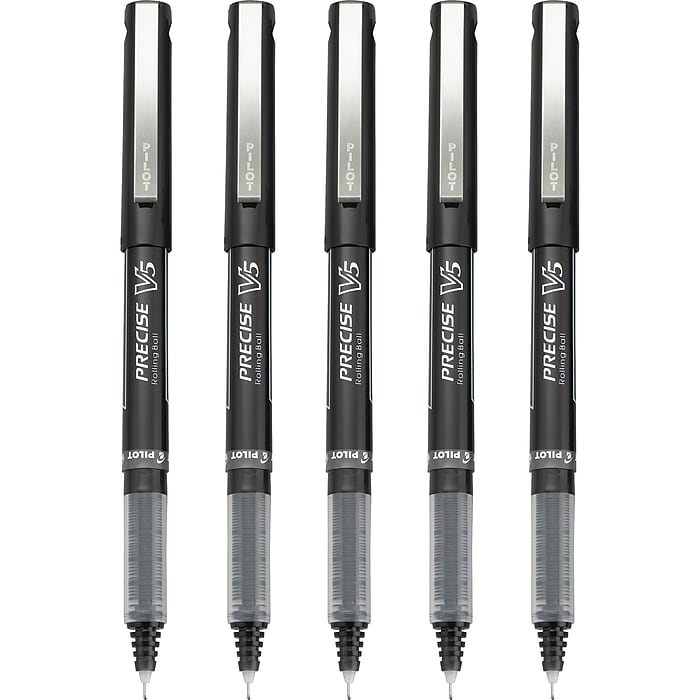 Pilot Precise V5 Rollerball Pens, Extra Fine Point, 0.5mm, Black