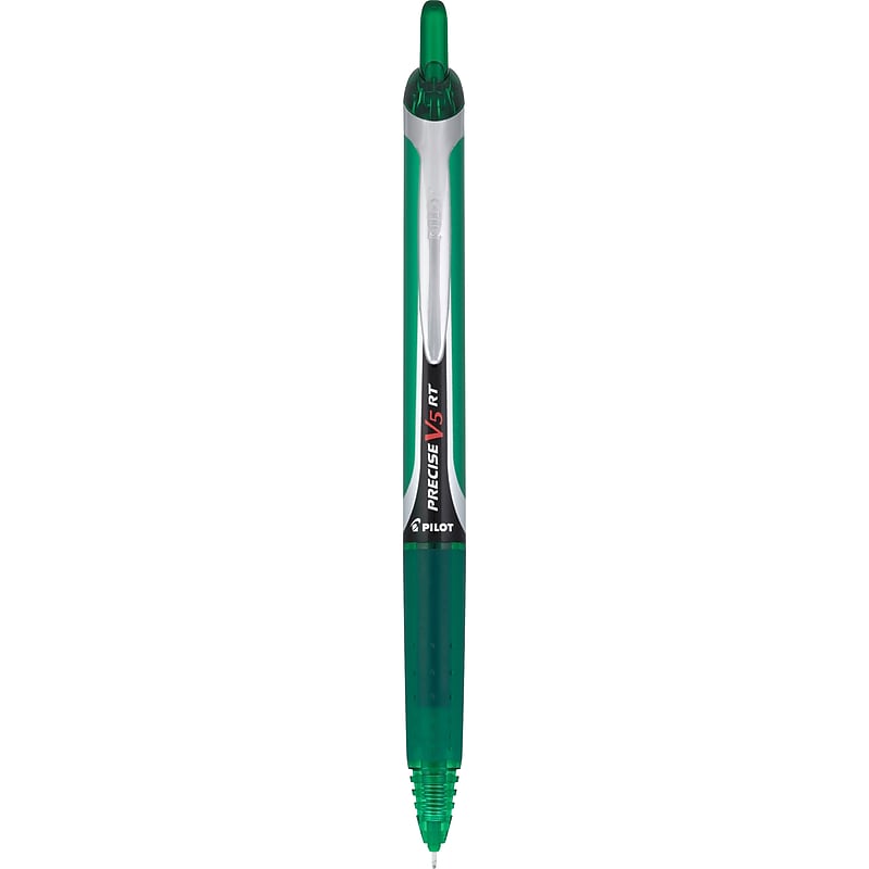 Pilot Precise V5 Retractable Rollerball Pen, Extra Fine Point, Green Ink (26065) image 1
