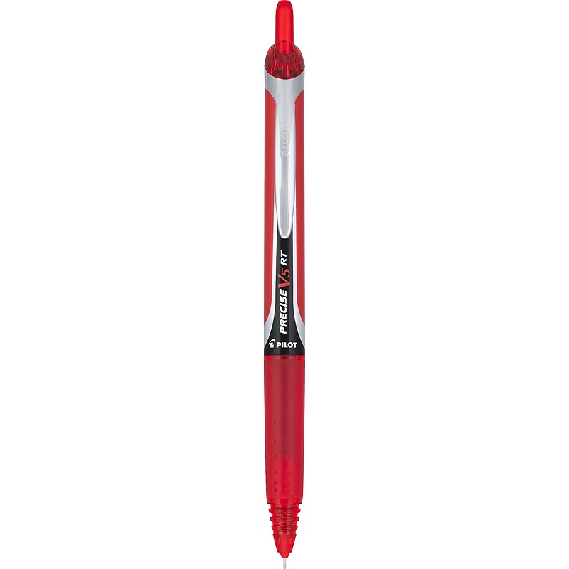 Pilot Precise V5 RT Retractable Rollerball Pen, Extra Fine Point, Red Ink (26064) image 1