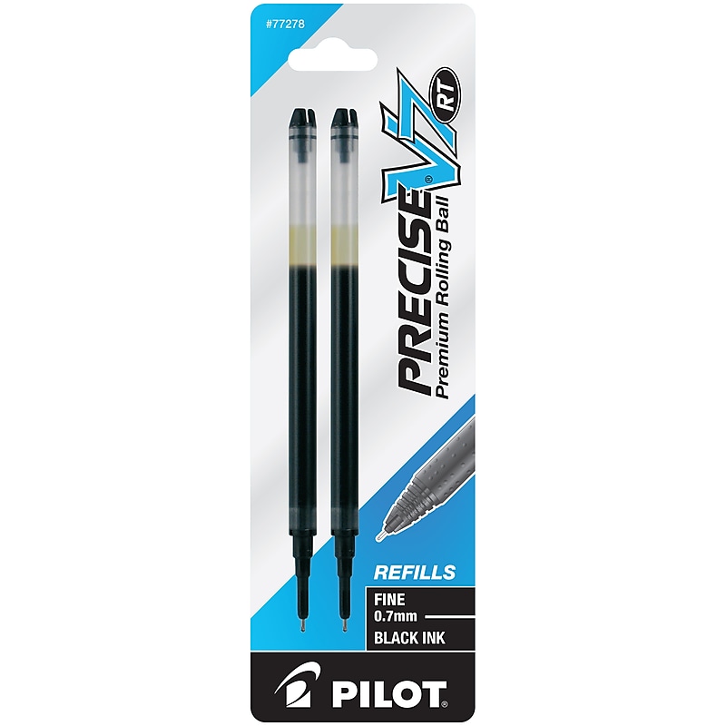 Pilot Precise V7 RT Rollerball Pen Refill, Fine Tip, Black Ink, 2/Pack (77278) image 1