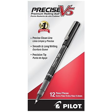 Extra Fine 4 Pack Pilot Precise V5 Rolling Ball Pen Black 35343 72838353436