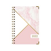 2022 Global Printed Products 5.5" x 8" Weekly & Monthly Planner, Pink Marble (AMZSET22-07-S)