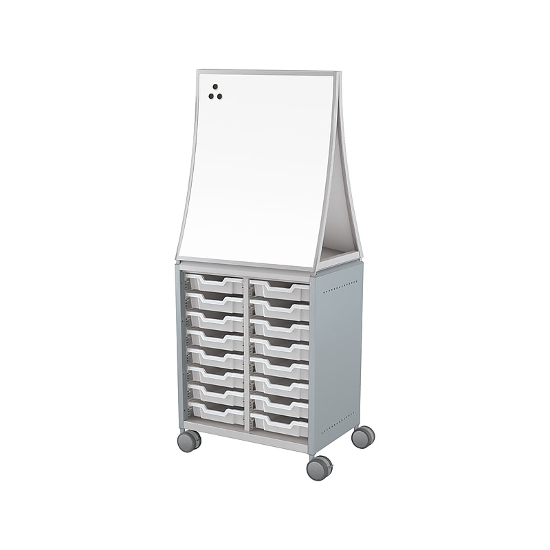MooreCo Hierarchy Compass Midi H2 Mobile 16-Section Storage Cabinet, 71.13"H x 28.38"W x 19.13"D, Cool Gray Metal (B2A1B1A1B0) image 1