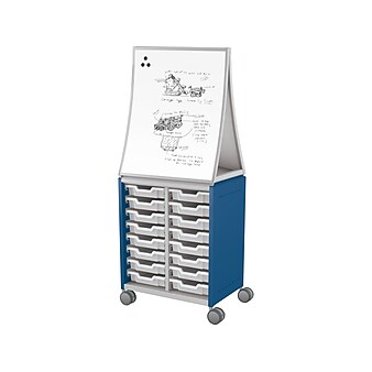 MooreCo Hierarchy Compass Midi H2 Mobile Storage Cabinet, Platinum/Navy Steel (B2A1J1A1B0)