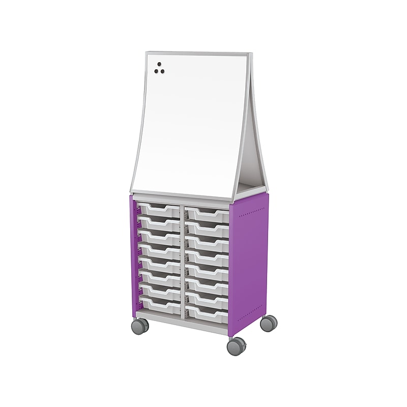 MooreCo Hierarchy Compass Midi H2 Mobile 16-Section Storage Cabinet, 71.13"H x 28.38"W x 19.13"D, Purple Metal (B2A1D1A1B0) image 1