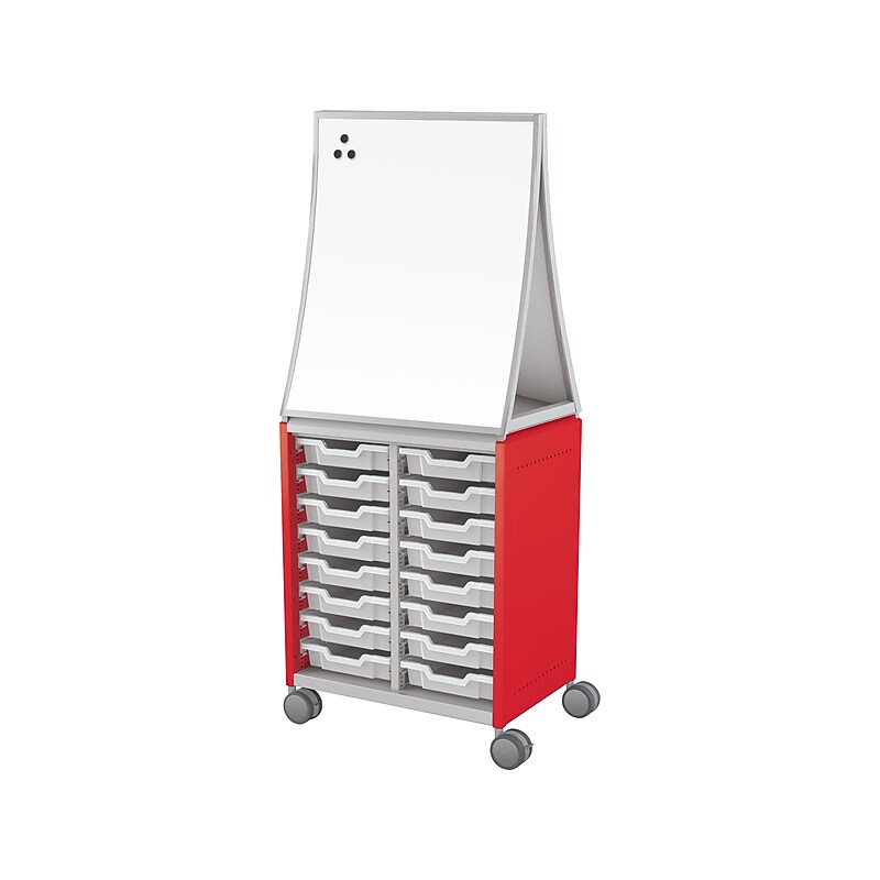MooreCo Hierarchy Compass Midi H2 16-Section Storage Cabinet, 71.13"H x 28.38"W x 19.13"D, Red Metal (B2A1C1A1B0) image 1