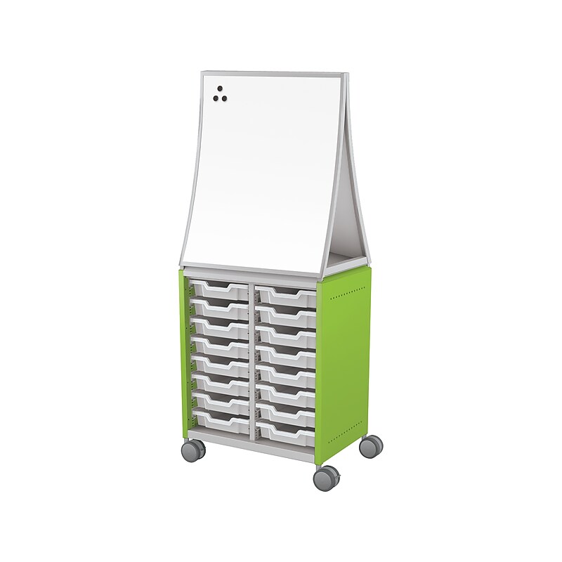 MooreCo Hierarchy Compass Midi H2 Mobile 16-Section Storage Cabinet, 71.13"H x 28.38"W x 19.13"D, Green Metal (B2A1F1A1B0) image 1