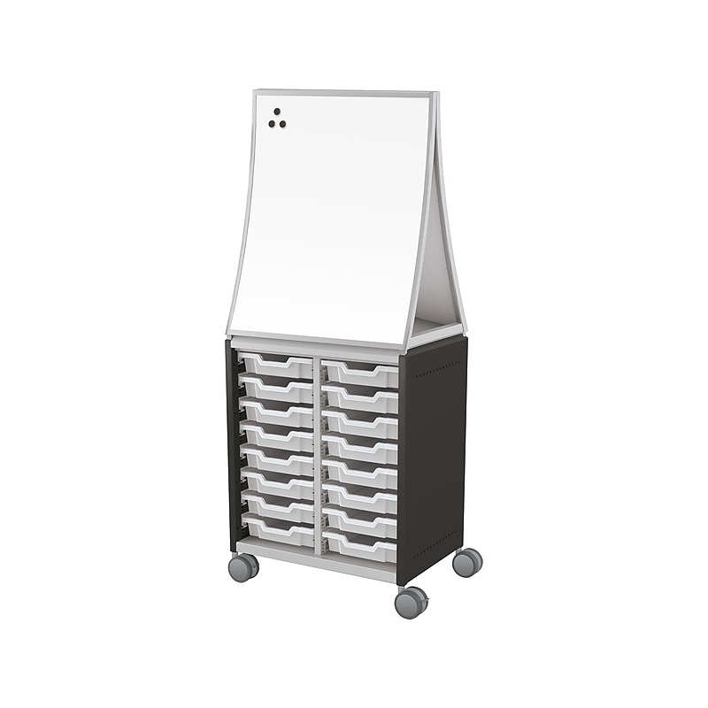 MooreCo Hierarchy Compass Midi H2 Mobile 16-Section Storage Cabinet, 71.13"H x 28.38"W x 19.13"D, Black Metal (B2A1A1A1B0) image 1