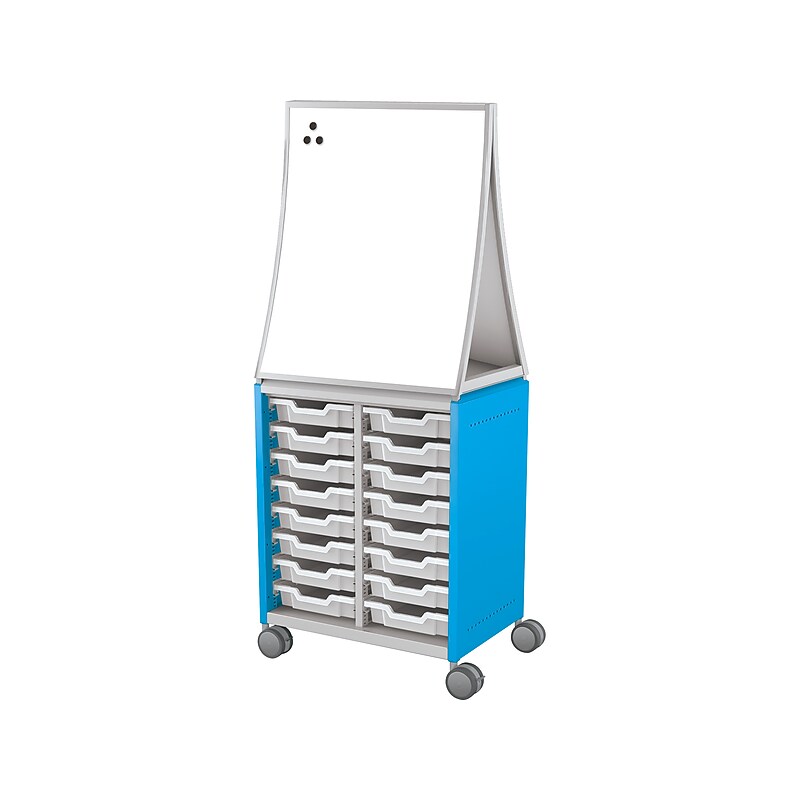 MooreCo Hierarchy Compass Midi H2 Mobile 16-Section Storage Cabinet, 71.13"H x 28.38"W x 19.13"D, Blue Metal (B2A1E1A1B0) image 1