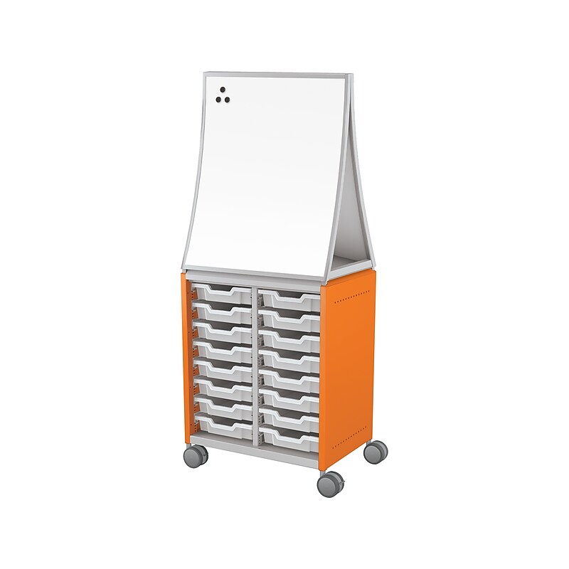 MooreCo Hierarchy Compass Midi H2 Mobile 16-Section Storage Cabinet, 71.13"H x 28.38"W x 19.13"D, Orange Metal (B2A1H1A1B0) image 1