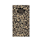 2022-2023 Willow Creek Black Floral 3.5" x 6.5" Monthly Planner, Black/Gold (22412)