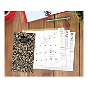 2022-2023 Willow Creek Black Floral 3.5" x 6.5" Monthly Planner, Black/Gold (22412)