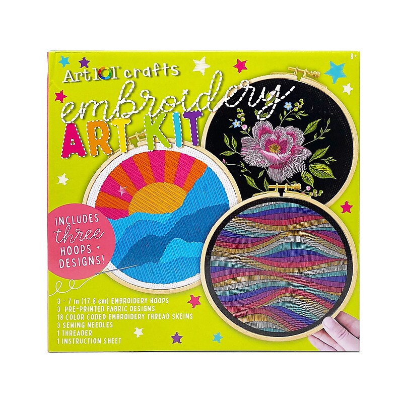 Art 101 Crafts Embroidery Art Kit, Multicolor, 6/Carton (40066) image 1