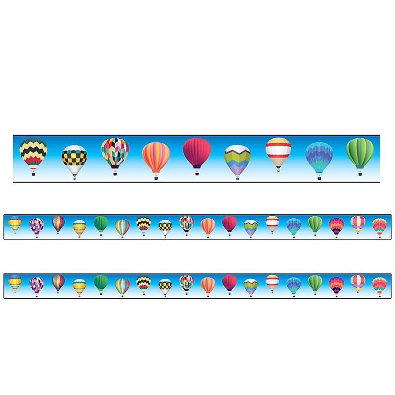 Charles Leonard Borders/Trims, Magnetic, Rectangle Cut - 1-1/2" x 24", Hot Air Balloon Theme, 24' per Pack, 2 Packs (CHL28110-2) image 1
