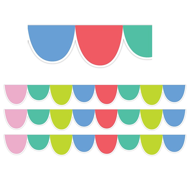Creative Teaching Press Rainbow Drops Scalloped Border, 3" x 2', 24/Pack, 3 Packs/Bundle (CTP10427-3) image 1