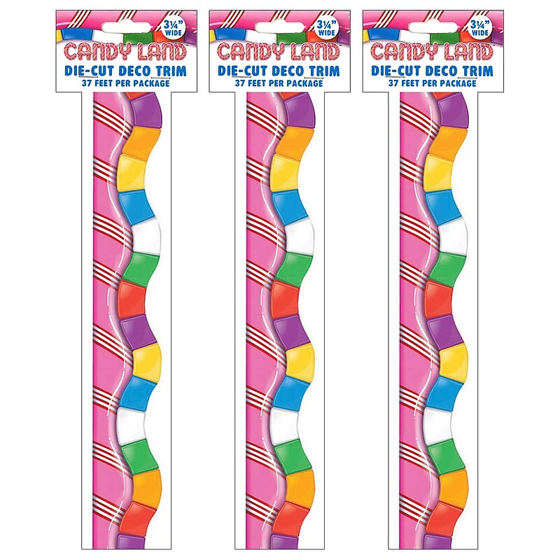 Eureka Candy Land™ Dimensional Look Extra Wide Die Cut Deco Trim®, 37 Feet Per Pack, 3 Packs (EU-845152-3) image 1
