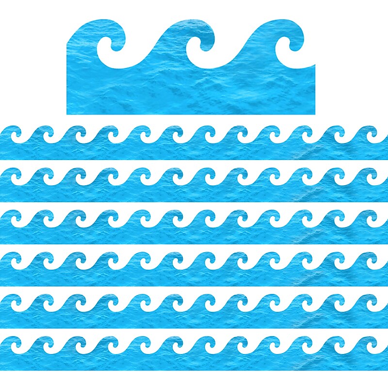 Hygloss Ocean Waves Border, 36 Feet Per Pack, 6 Packs (HYG33657-6) image 1