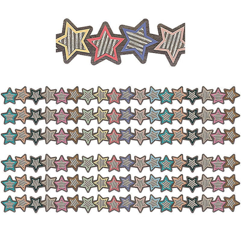 Teacher Created Resources Home Sweet Classroom Stars Die-Cut Border Trim, 35 Feet Per Pack, 6 Packs (TCR8813-6) image 1