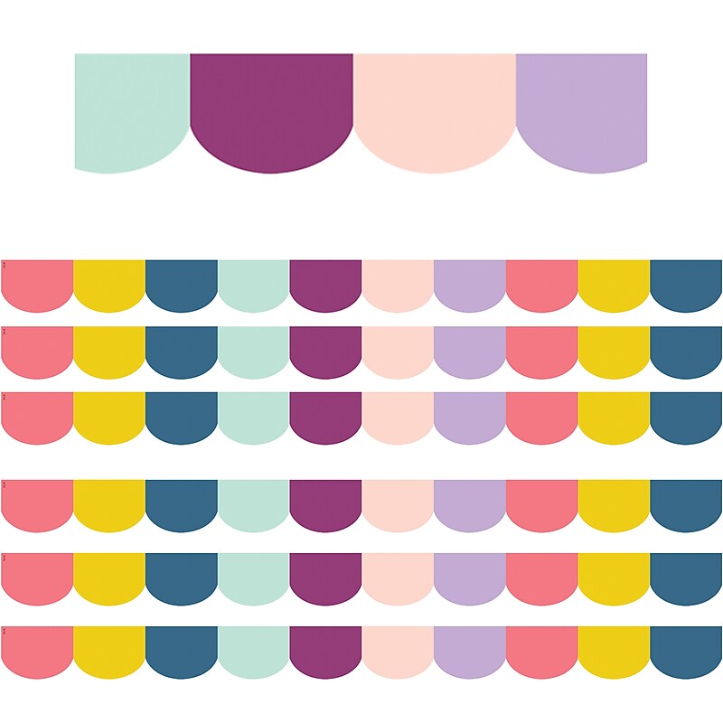 Teacher Created Resources Oh Happy Day Die-Cut Border, 2.19" x 210', Scallop Design (TCR9090-6) image 1