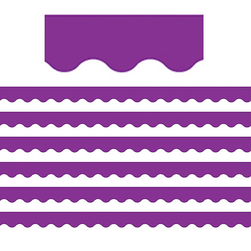 Teacher Created Resources Purple Scalloped Border Trim, 35 Feet Per Pack, 6 Packs (TCR2153-6) image 1