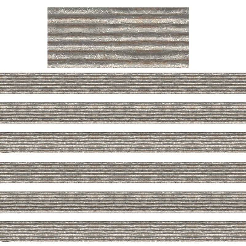 Teacher Created Resources Home Sweet Classroom Corrugated Metal Border Trim, 35 Feet Per Pack, 6 Packs (TCR3428-6) image 1